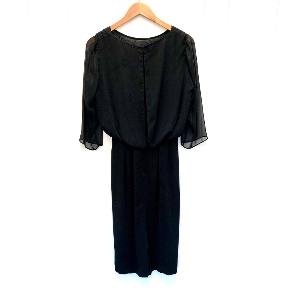 b Michael black sheer overlay midi dress 8 - Picture 5 of 10